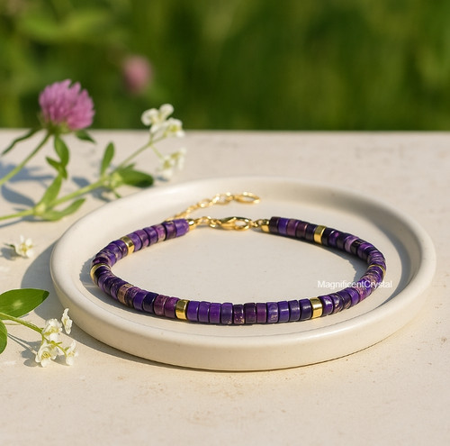 Bracciale tubo pietra diaspro - bracciale,