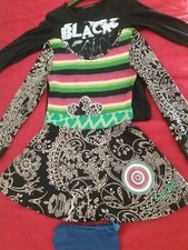  Abito bimba desigual tg 7/8 anni e maglietta nera Sisley