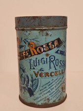 Luigi Rossa-Caffè Tossa Vercelli scatola cilindro in latta - pubblicitaria '900