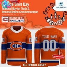 Maglia Hockey Personalizzata Montreal Canadiens Ogni Bambino Conta 2024 Stampata
