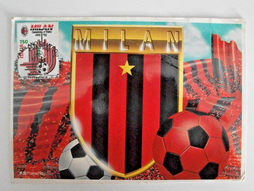 Cartolina milan calcio - calcio, pieghe