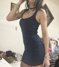 Vestito Abito Blu Tubino Corto