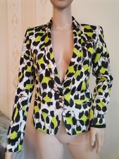 Edler JUST CAVALLI Neon ANIMAL Blazer LEOPARD LEO NEU STRETCH Jacke JACKET  S 36