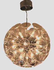 GRANDE LAMPADARIO " TARASSACO " ANNI 70 CON DIFFUSORI IN VETRO