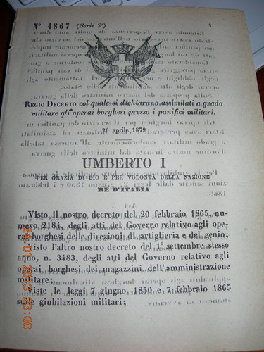 Regio decreto 1879 - regio, assimilati