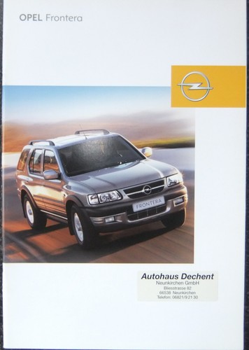 Brochure opel frontera 2002 - brochure,