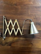 LAMPADA APPLIQUE ESTENSIBILE SOFFIETTO PANTOGRAFO FORBICE OTTONE ANNI 50