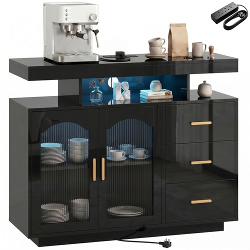 Homcom credenza alta lucida - alta,
