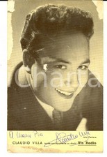 1960 ca Claudio VILLA Ritratto DISCHI VIS *Cartolina con AUTOGRAFO DANNEGGIATA