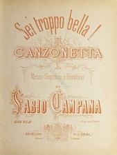 Spartiti - Sei troppo bella! Canzonetta per Mezzo-Soprano o Baritono di Campana