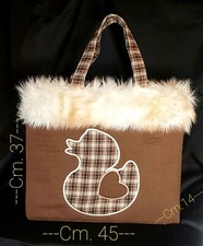 Borsa Donna Duck Farm Fix Design Lana Marrone Beige
