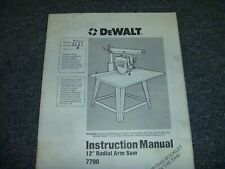 De Walt 7790 Seghetto Radiale 12 Pollici Manuale Istruzioni Proprietario S/N 3281