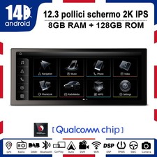12,3" 128GB Qualcomm Android 14 Autoradio CarPlay GPS Navigatore DAB+IPS Audi Q5