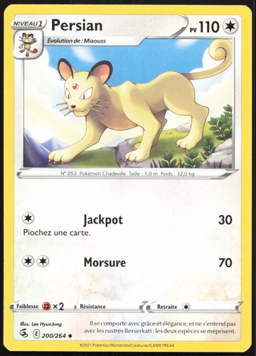Carte pokémon persian 200 - carte,
