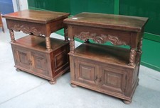 Coppia di comodini barocchetti Italia inizio '900 scolpiti fronte 60,5 cm