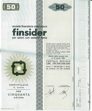 FINSIDER 50 AZIONI CERTIFICATO