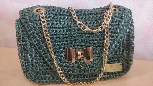 Borsa elegante rafia fatta - borsa, in