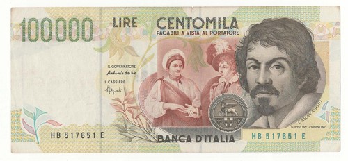 100000 lire caravaggio - 100000,