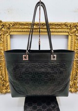 GUCCI HORSEBIT TOTE BAG SHOPPING Pelle Fantasia Morsetti Testa di Moro/Nero