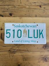 Vintage Saskatchewan Land of Living Skies Canadian Car License Plate 510 LUK