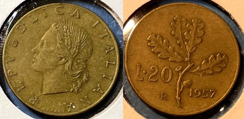 Italy 1957 lire oak leaves - 1957,