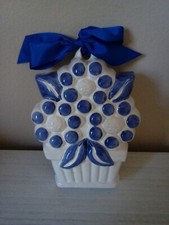 Formella THUN con fiori blu e bianchi in confezione originale, PERFETTA