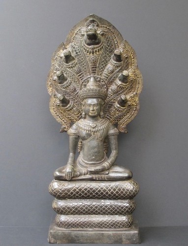 Bouddha naga khmer bronze - khmer,