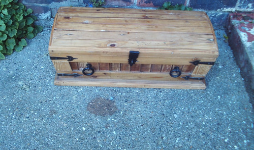 Wooden box with domed - with,