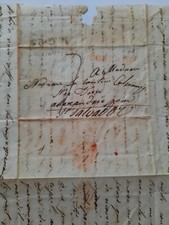 PREFILATELICA 1825RARISSIMO piego  in francese annullo M.G. timbro rosso FOSSANO