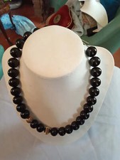 Collana Onice Nero e metallo chiusura in metallo