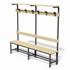 (12V)PANCA SPOGLIATOIO ACCIAIO CON SEDUTA-SCHIENALE-APPENDIABITI-PIANOBORSE MT 2