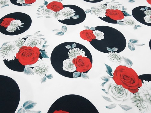 Tessuto cotone jersey fiori