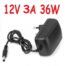 ALIMENTATORE SWITCHING 12V 3A 36W spinotto 5,5x2,1mm cavetto 1mt led telecamera