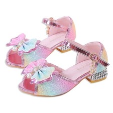 2025 Scarpe Principesse Bambini Ragazze Festa Paillettes Cristallo Abito Fantasia Sandalo