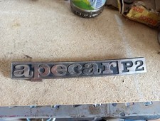 NOS - Targhetta PIAGGIO APE CAR P2 143449 Apecar Scritta Originale No Vespa