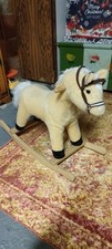 CAVALLO A DONDOLO IN LEGNO VINTAGE CON RUOTE GIOCATTOLO BAMBINI