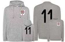 FELPA grigia ispirata a Gigi Riva cagliari retrò con 11 cappuccio o girocollo