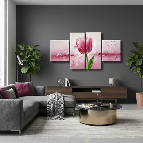 Quadri moderni tulipano fucsia - tulipano,