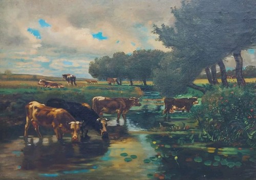 Paesaggio campagna con mucche