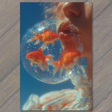 Stampa artistica pesci rossi