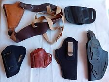 Lotto di 6 fondine di cuoio e cordura  per pistole Vintage