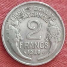 ?? FRANCIA COIN MONETA 2 FRANCS 1948 LIBERTE EGALITE FRATERNITE POST WWII