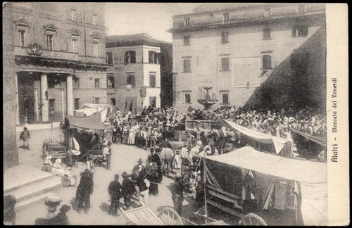 Postcard alatri friday market - alatri,