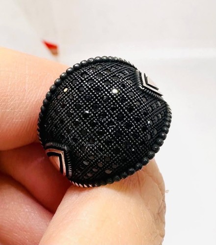 Anello uomo onice nera