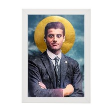 Quadro moderno devozionale con cornice del ritratto di San Pier Giorgio Frassati