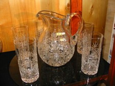 Set brocca cristallo con 6 - set, cristallo,con