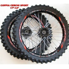 Coppia Cerchi 17"-14" SDG + Gomme Pit Bike Perno 15mm