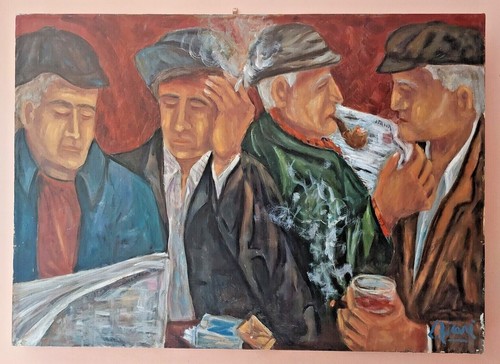 Dipinto olio tela amici - dipinto,