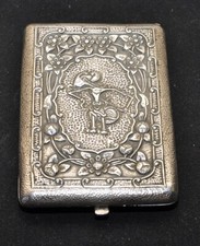 Portasigarette biglietti da visita in Argento 800 stile Liberty 