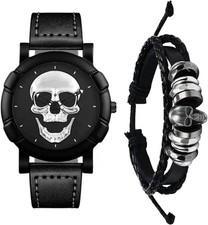 Bracciale in pelle teschio